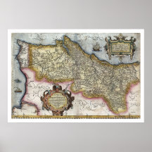 Portugal by Ortelius Map 1579 Print