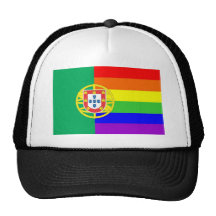 portugal country gay proud rainbow flag homosexual hat