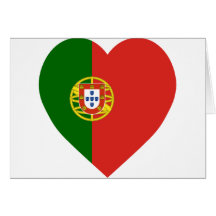 Portugal Flag Heart Greeting Cards