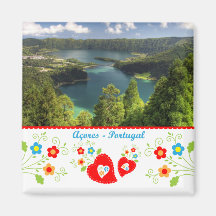 Portugal in photos - Azores lagoon Refrigerator Magnets