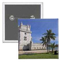 Portugal, Lisbon. Belem Tower, a UNESCO World 2 Pinback Buttons