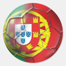 Portugal National football soccer team fans Tees Round Sticker
