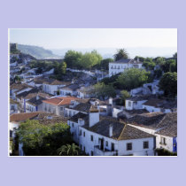 Portugal, Obidos. Elevated view of whitewashed postcards