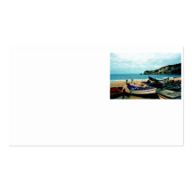 Portugal Seaside IV - Colourful Boats on the Beach Business Card Templates