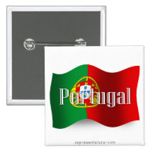Portugal Waving Flag Pinback Buttons