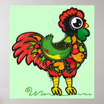 Portuguese Barcelos Rooster Print