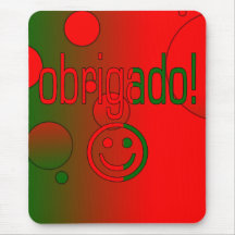 Portuguese Gifts Thank You Obrigado + Smiley Face Mousepad