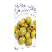 Portuguese green olives stretched canvas prints