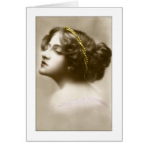 pose de style de camée de dame de victorian cartes de vœux