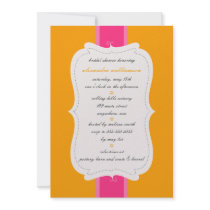 Posh Bridal Shower Invitation {Orange & Pink}