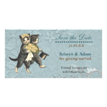 Posh Cats Wedding Photo Card