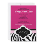 Posh "Oh Baby" Zebra Stripe 5x7 Baby Shower Invite