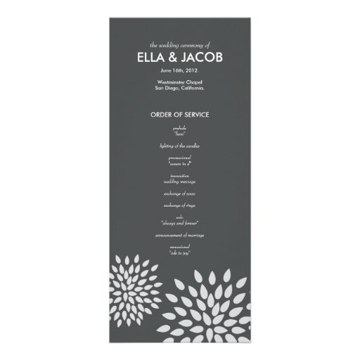 Posh Petals | Silver | Ceremony Program Custom Invitations