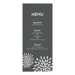 Posh Petals | Silver | Reception Menu Card Personalized Invite