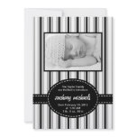 Posh Stripes Photo Birth Announcement invitations