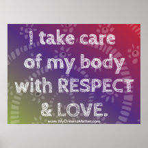 Positive Affirmation Manifest Perfect Body Health Print