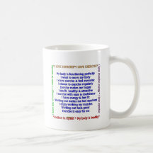 Positive Exercise Affirmations Coffee Mugs