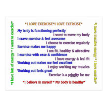 Positive Exercise Affirmations Post Card