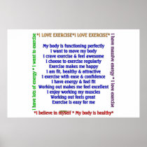 Positive Exercise Affirmations Posters