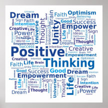 Positive Thinking Word Cloud - Blue Print