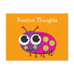 Positive Thoughts Cute Ladybug Card postcards