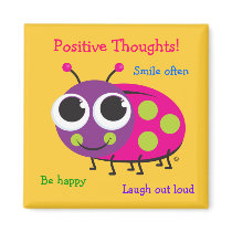 Positive Thoughts - Cute Ladybug Magnet