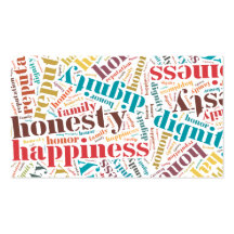 Positive words cloud business card