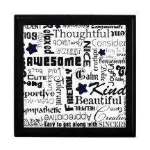 Positive words typography jewelry boxes