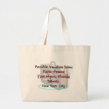 Possible Vacation Sites Canvas Bags