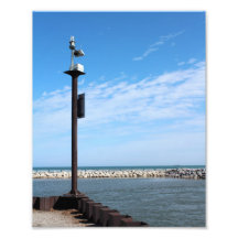 Post Along Lake Michigan, Veteran's Park, Milwauke Photographic Print