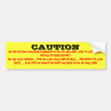 Post  Sign Caution Bumper Sticker