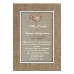 Post Wedding Reception Invitation -- Burlap