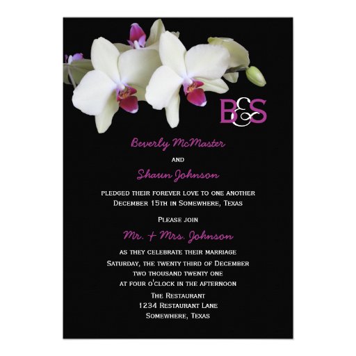 Post Wedding Reception Invitation, Orchids