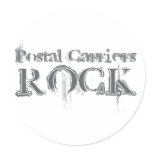 Postal Carriers Rock Round Sticker