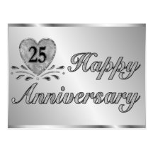 Postcard - 25th Anniversary - Silver