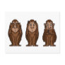 Postcard 3 Monkeys, See no evil, Hear no evil,..