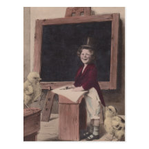 Postcard Antique Golden Era Repro School Teacher
