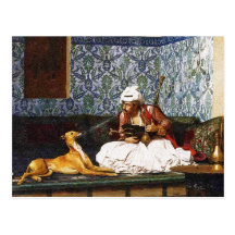 Postcard: Arnaut Blowing Smoke in His Dog's Nose