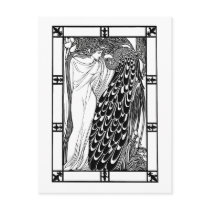 Postcard: Art Nouveau Peacock Artwork - The Kiss