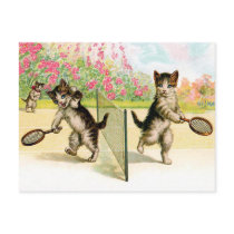 Postcard: Badminton Kittens Vintage Art