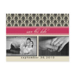 POSTCARD: Baroque Fuschia 2-Photo Save the Date