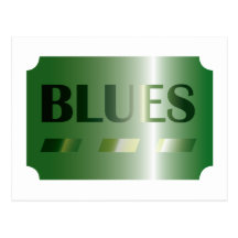 postcard BLUES (green) Wenskaarten