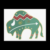 Postcard Buffalo Design Native American postcards
