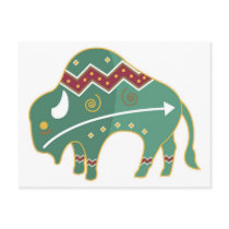 Postcard Buffalo Design Native American