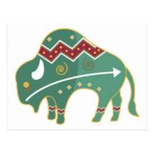 Postcard Buffalo Design Native American
