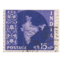 Postcard: Cancelled Indian Postage