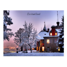 Postcard Castle City Lights In Lucerne Switzerland