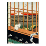 Postcard: Cat on Window by Hiroshige 歌川広重