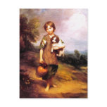 Postcard: Cottage Girl with Dog and Pitcher