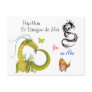 Postcard dragon butterfly fairy flower